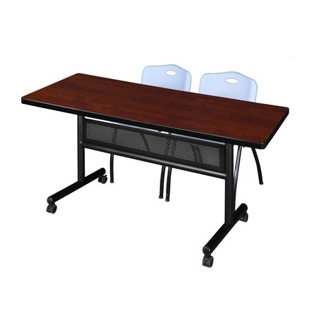 Kobe Rectangle FlipTop Table, 60" W, 29" H, Laminate Top, Cherry MKFTM6030CH47GY
